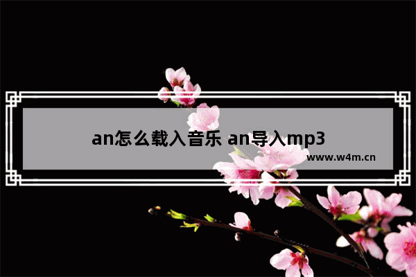 an怎么载入音乐 an导入mp3