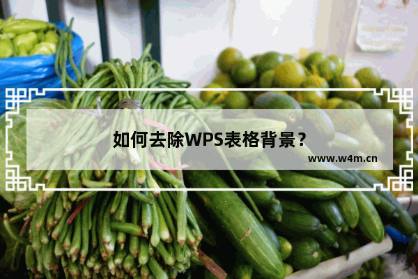 如何去除WPS表格背景？