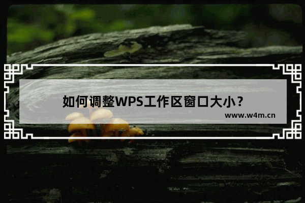 如何调整WPS工作区窗口大小？