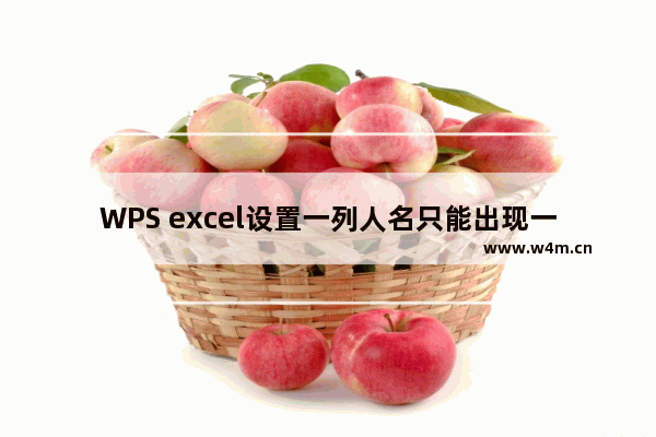 WPS excel设置一列人名只能出现一次