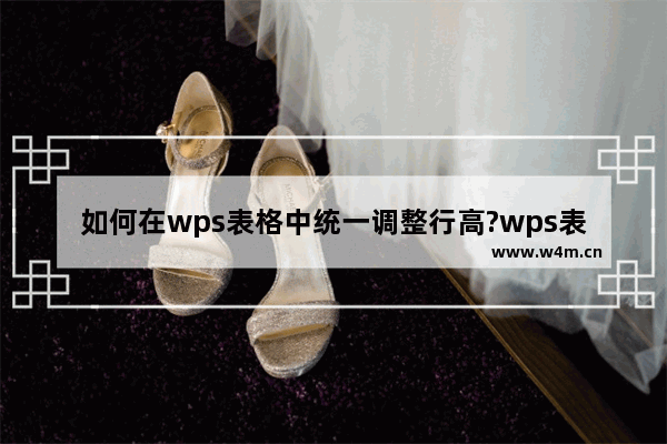 如何在wps表格中统一调整行高?wps表格统一调整行高的方法教程