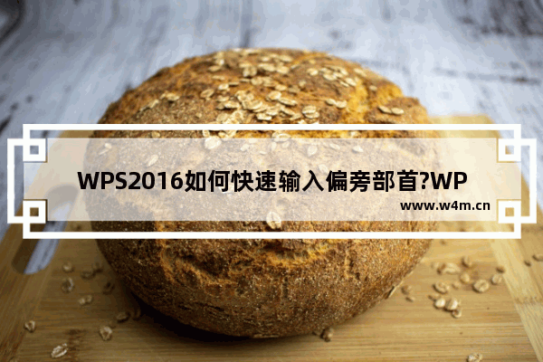 WPS2016如何快速输入偏旁部首?WPS2016快速输入偏旁部首教程