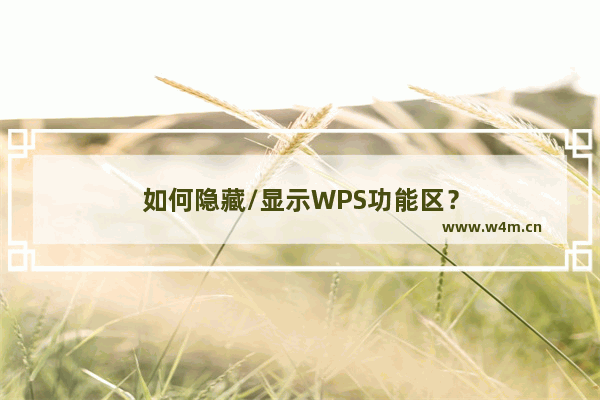 如何隐藏/显示WPS功能区？