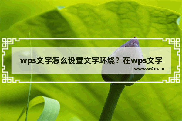 wps文字怎么设置文字环绕？在wps文字中设置文字环绕的方法技巧