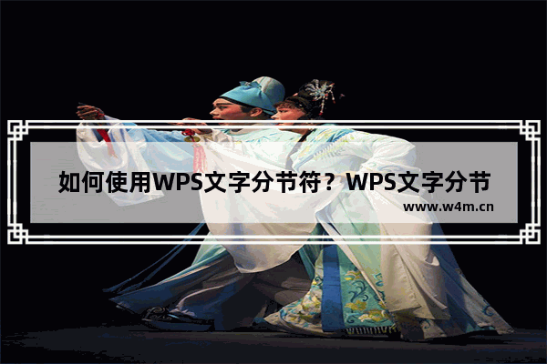 如何使用WPS文字分节符？WPS文字分节符怎么使用？