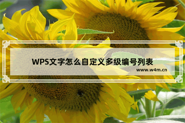 WPS文字怎么自定义多级编号列表