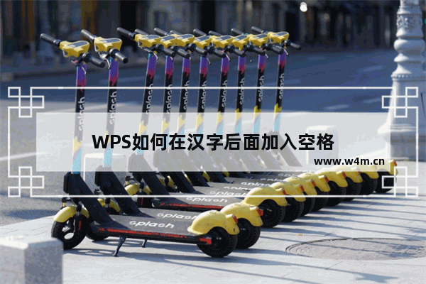 WPS如何在汉字后面加入空格