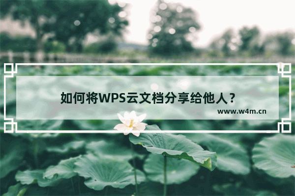 如何将WPS云文档分享给他人？