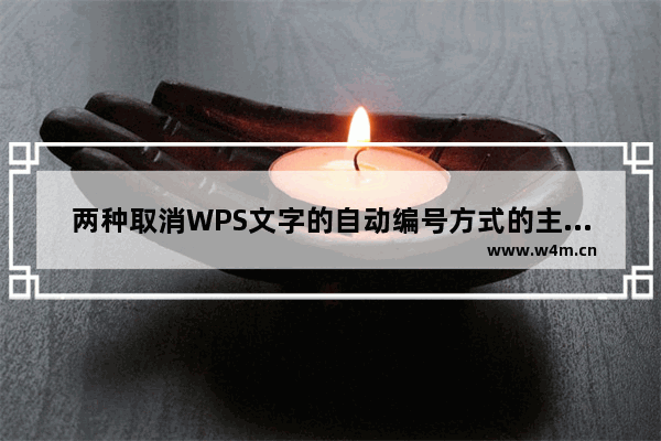 两种取消WPS文字的自动编号方式的主要方式