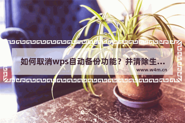 如何取消wps自动备份功能？并清除生成的备份文件？