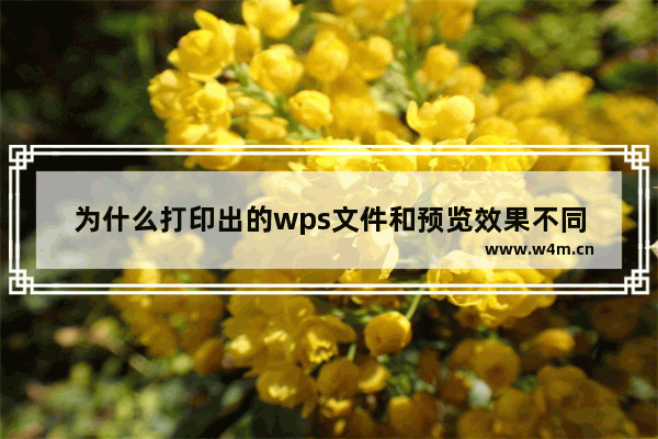 为什么打印出的wps文件和预览效果不同