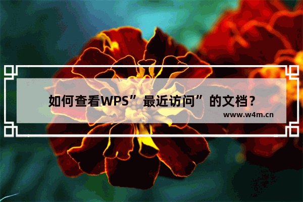 如何查看WPS”最近访问”的文档？