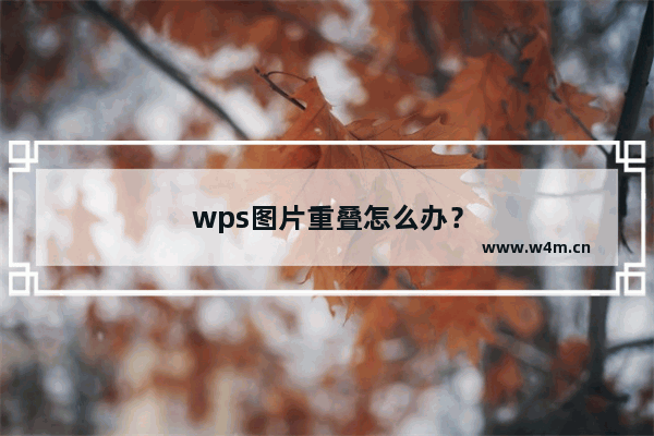 wps图片重叠怎么办？