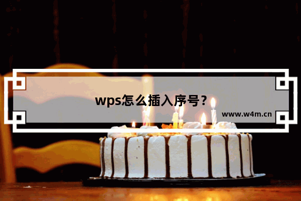 wps怎么插入序号？