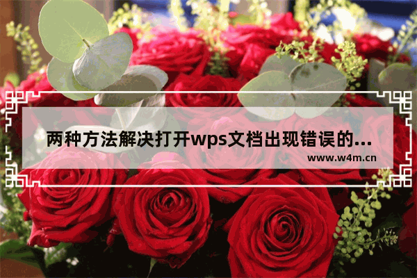 两种方法解决打开wps文档出现错误的问题