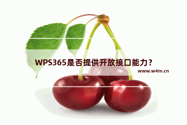 WPS365是否提供开放接口能力？