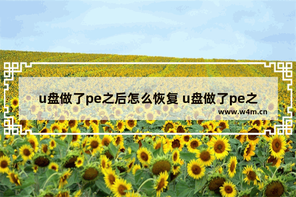 u盘做了pe之后怎么恢复 u盘做了pe之后怎么恢复文件