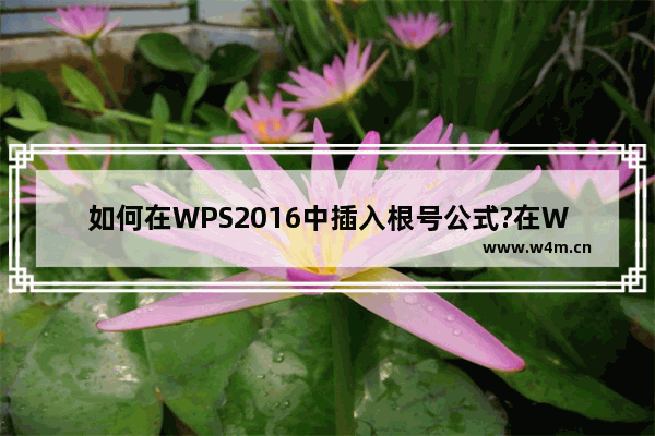 如何在WPS2016中插入根号公式?在WPS2016中插入根号公式教程