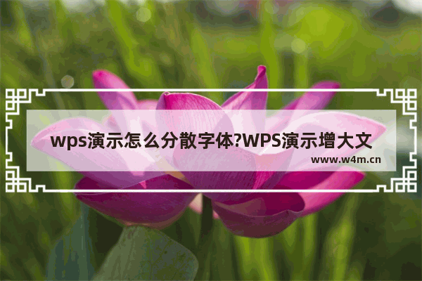 wps演示怎么分散字体?WPS演示增大文字距离的方法教程