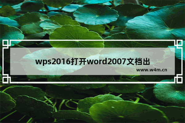 wps2016打开word2007文档出现乱码怎么办?