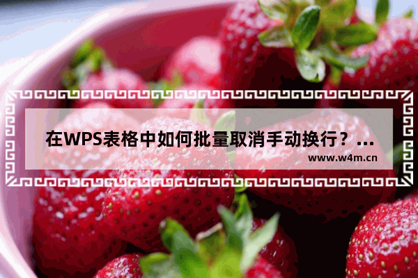 在WPS表格中如何批量取消手动换行？在WPS表格中批量取消手动换行的方法