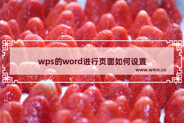 wps的word进行页面如何设置