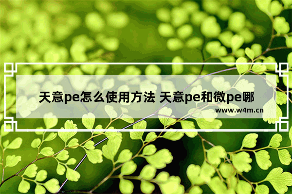 天意pe怎么使用方法 天意pe和微pe哪个好