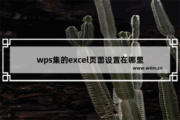 wps集的excel页面设置在哪里