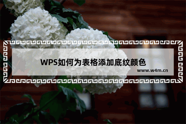 WPS如何为表格添加底纹颜色