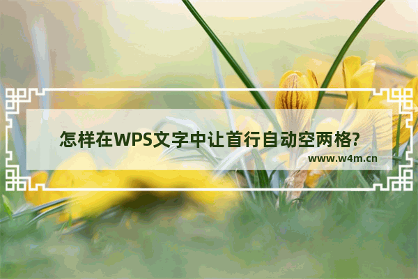 怎样在WPS文字中让首行自动空两格?