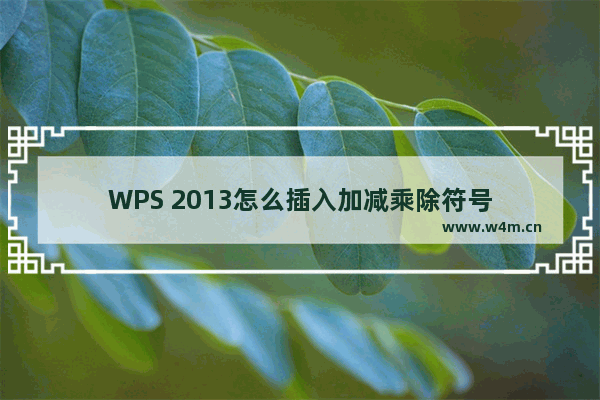 WPS 2013怎么插入加减乘除符号