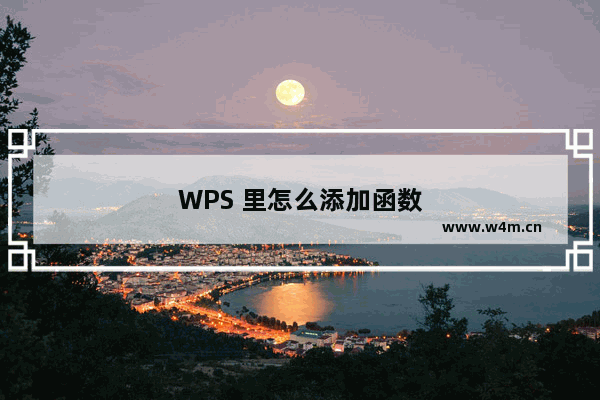 WPS 里怎么添加函数