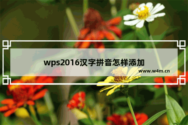 wps2016汉字拼音怎样添加