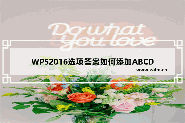 WPS2016选项答案如何添加ABCD