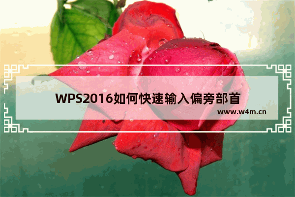 WPS2016如何快速输入偏旁部首