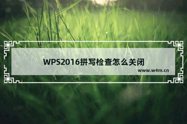 WPS2016拼写检查怎么关闭