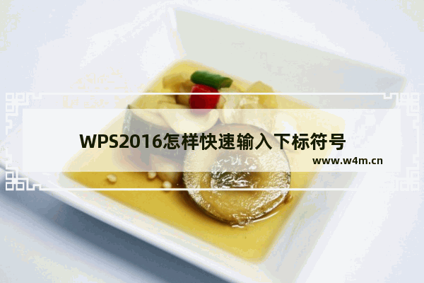 WPS2016怎样快速输入下标符号