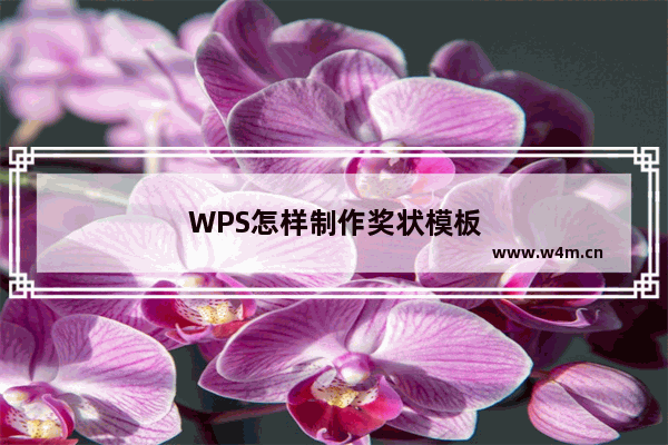 WPS怎样制作奖状模板