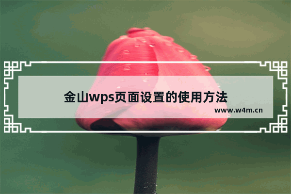 金山wps页面设置的使用方法