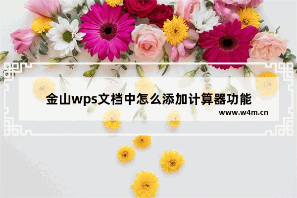 金山wps文档中怎么添加计算器功能