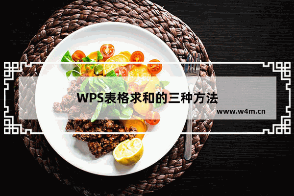 WPS表格求和的三种方法