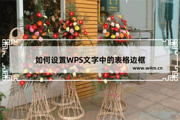 如何设置WPS文字中的表格边框