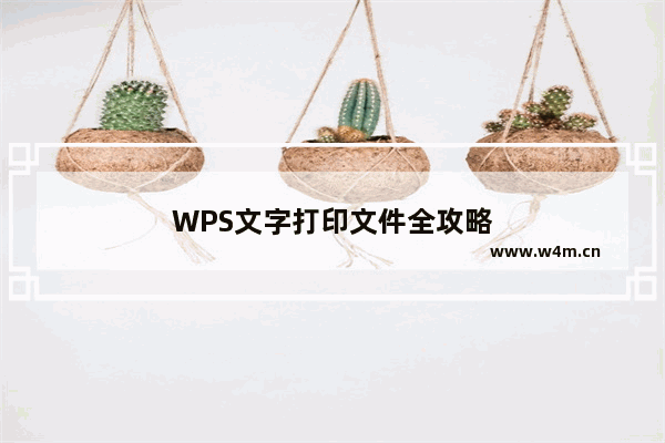 WPS文字打印文件全攻略