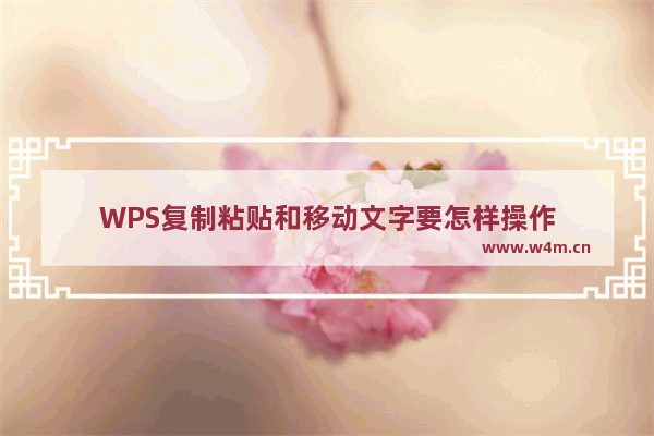 WPS复制粘贴和移动文字要怎样操作