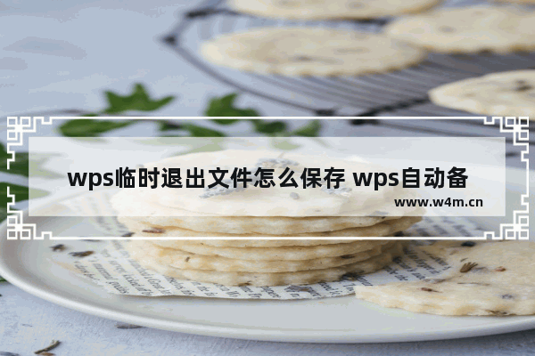 wps临时退出文件怎么保存 wps自动备份设置教程