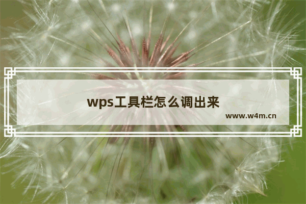 wps工具栏怎么调出来