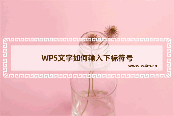 WPS文字如何输入下标符号