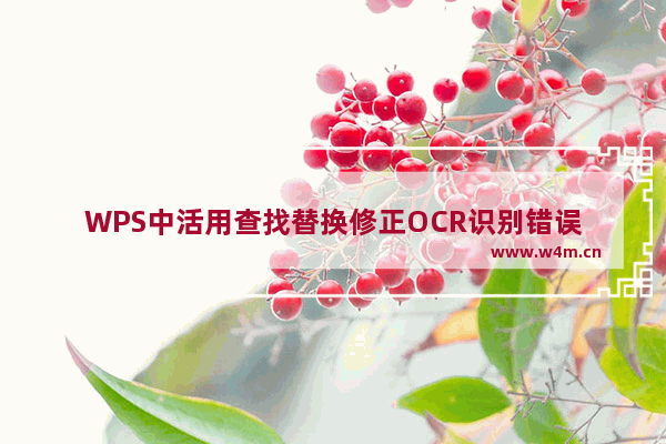 WPS中活用查找替换修正OCR识别错误