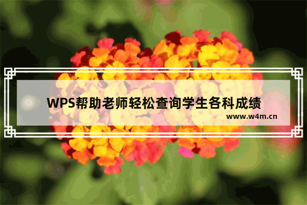 WPS帮助老师轻松查询学生各科成绩