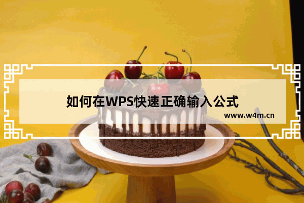 如何在WPS快速正确输入公式